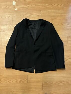 Men's Black Single-Button Blazer